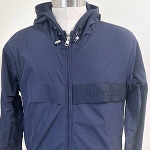 Moncler Benoit Giubbotto Navy Blue Hooded Jacket Men's 2 Medium